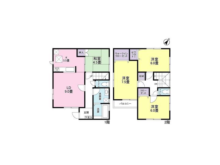 Floor plan. 34,800,000 yen, 4LDK, Land area 157.37 sq m , Building area 94.39 sq m floor plan