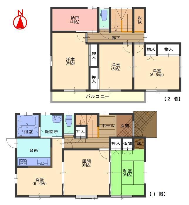 Floor plan. 27,800,000 yen, 4LDK + S (storeroom), Land area 209.03 sq m , Building area 125.04 sq m