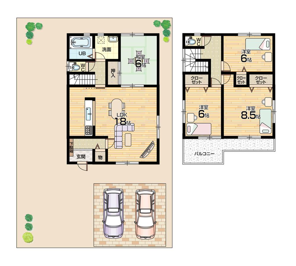Floor plan. (No. 1 point), Price 35,800,000 yen, 4LDK, Land area 178.25 sq m , Building area 104.33 sq m