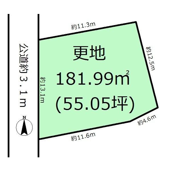 Compartment figure. Land price 13.5 million yen, Land area 181.99 sq m