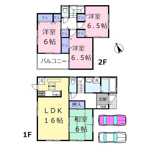 Floor plan. 24,800,000 yen, 4LDK, Land area 161.58 sq m , Building area 98.82 sq m