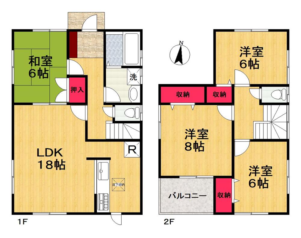 Floor plan. (1 Building), Price 31,800,000 yen, 4LDK, Land area 215.08 sq m , Building area 103.5 sq m