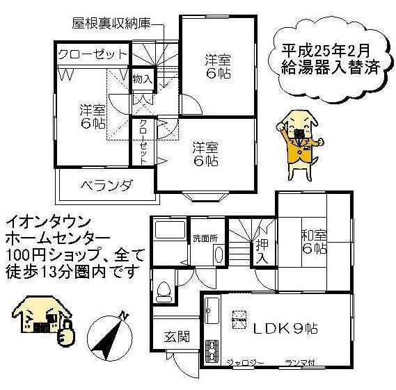 Floor plan. 10.9 million yen, 4LDK, Land area 70.68 sq m , Building area 78.3 sq m