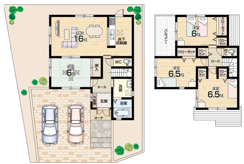 Floor plan. 24,800,000 yen, 4LDK, Land area 161.58 sq m , Building area 88.82 sq m floor plan 4LDK! All rooms 6 quires more! 