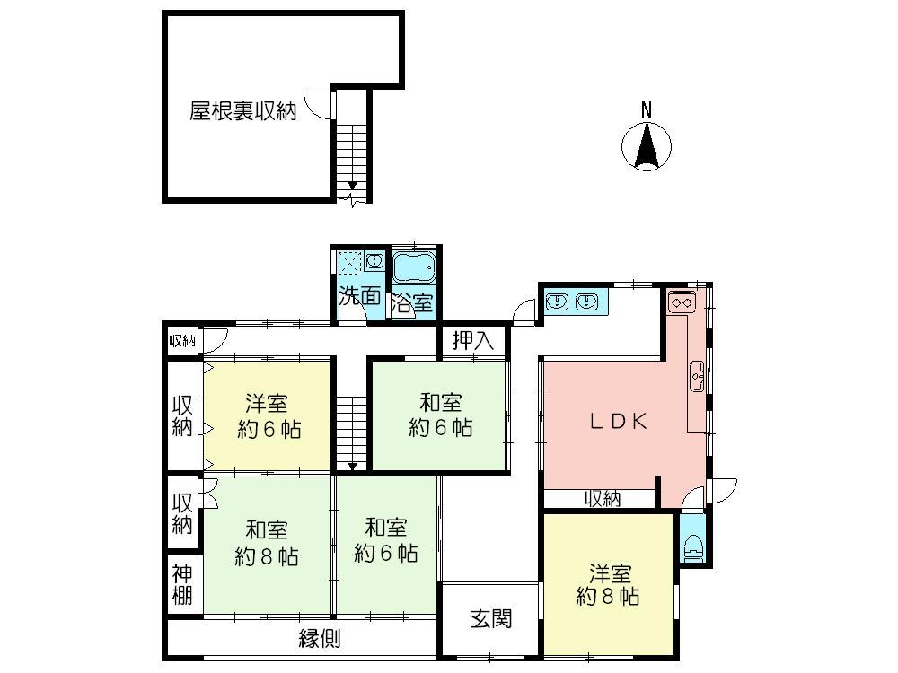 Floor plan. 34,500,000 yen, 5LDK, Land area 1,092.4 sq m , Building area 84.19 sq m floor plan