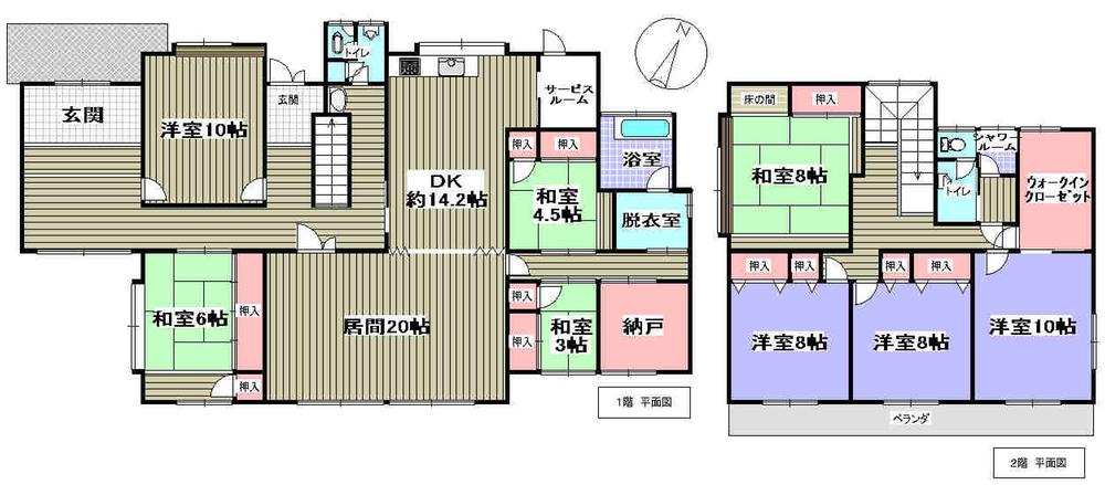 Floor plan. 60 million yen, 7LDK + S (storeroom), Land area 2,246.49 sq m , Building area 275.49 sq m