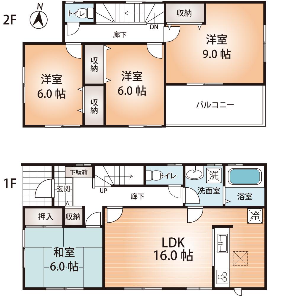 Floor plan. (No. 2 locations), Price 22,800,000 yen, 4LDK, Land area 148.39 sq m , Building area 105.15 sq m