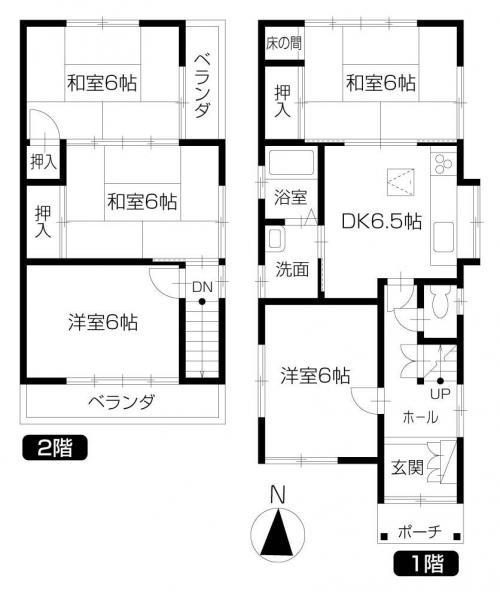 Floor plan. 13.8 million yen, 5DK, Land area 127.33 sq m , Building area 81.93 sq m