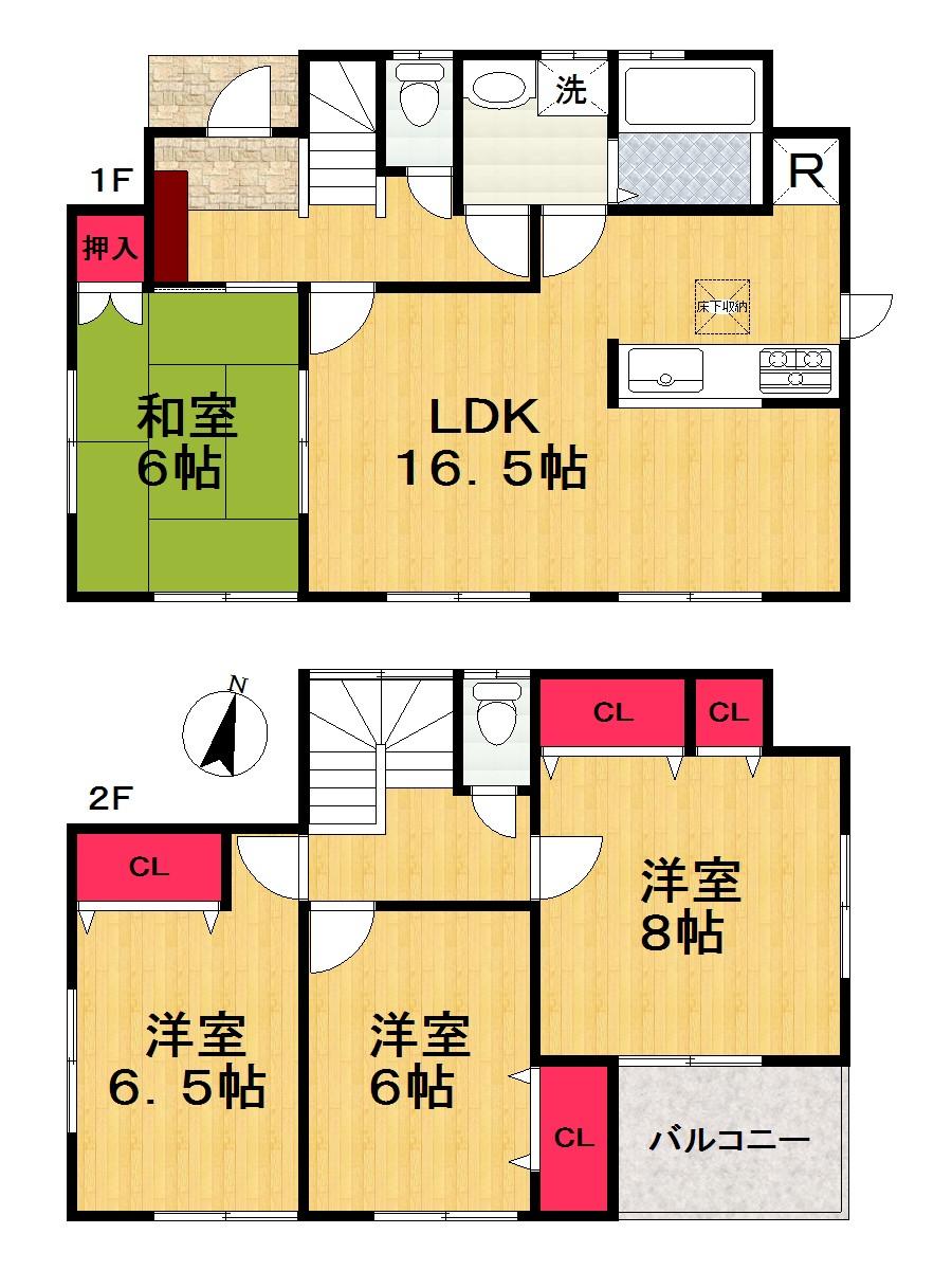 Floor plan. (3 Building), Price 19,800,000 yen, 4LDK, Land area 148.79 sq m , Building area 101.02 sq m