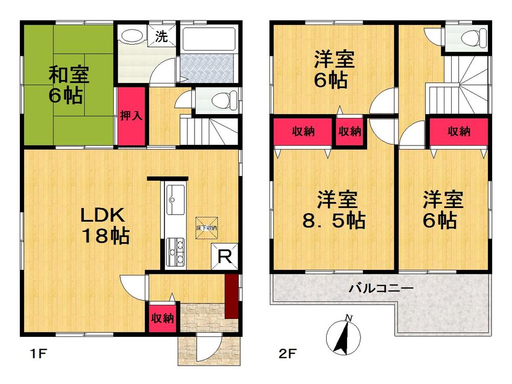 Floor plan. (5 Building), Price 23.8 million yen, 4LDK, Land area 140.72 sq m , Building area 104.33 sq m