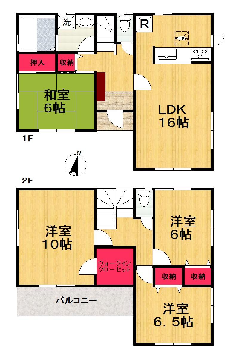 Floor plan. (4 Building), Price 21,800,000 yen, 4LDK+S, Land area 140.73 sq m , Building area 105.99 sq m