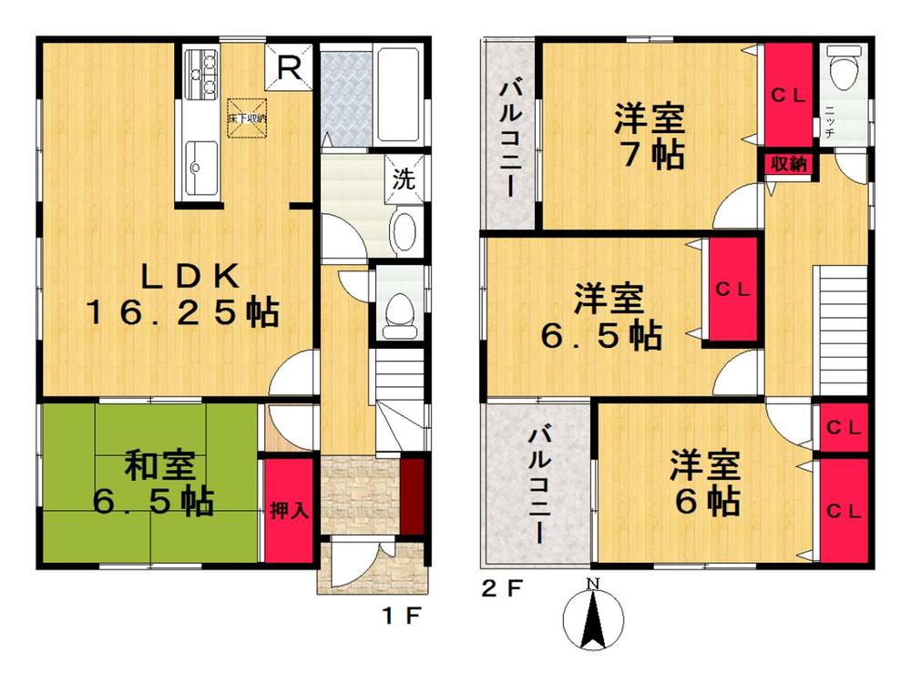 Floor plan. (No. 1 point), Price 21.3 million yen, 4LDK, Land area 122.77 sq m , Building area 99.22 sq m