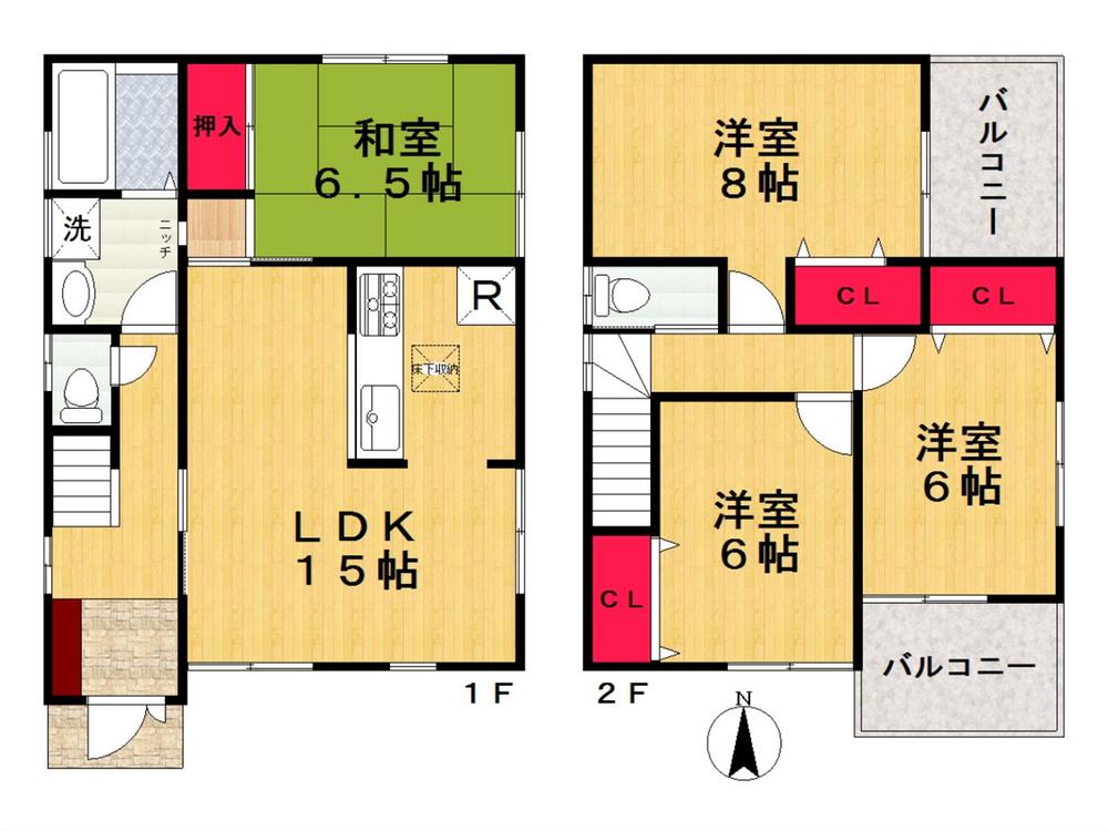 Floor plan. (No. 3 locations), Price 20.8 million yen, 4LDK, Land area 119.15 sq m , Building area 95.58 sq m