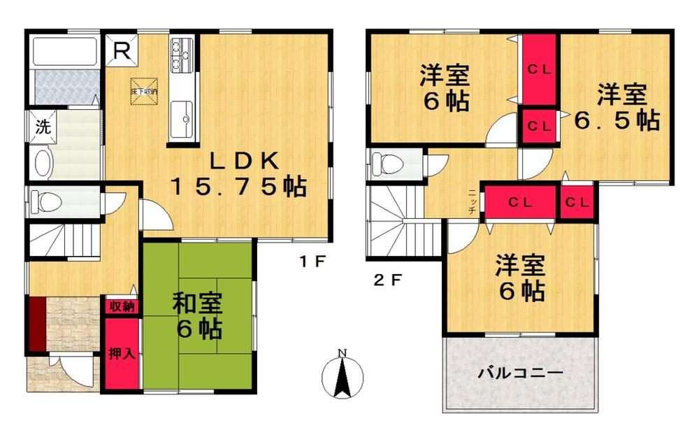 Floor plan. (No. 4 locations), Price 20,300,000 yen, 4LDK, Land area 121.77 sq m , Building area 95.58 sq m