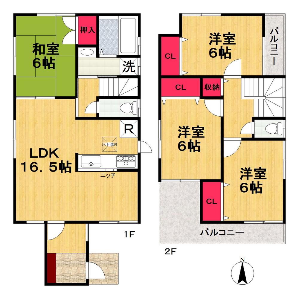Floor plan. (No. 1 point), Price 21,800,000 yen, 4LDK, Land area 138.6 sq m , Building area 95.58 sq m