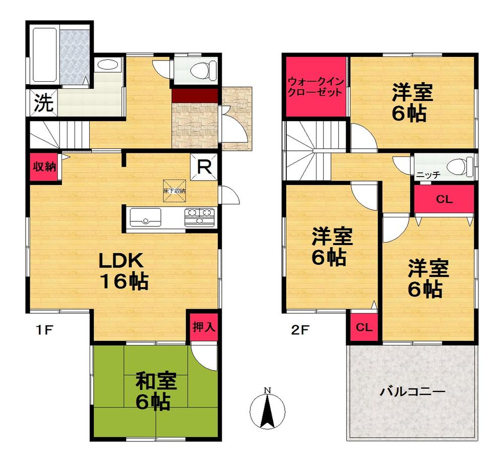 Floor plan. (No. 3 locations), Price 23.8 million yen, 4LDK+S, Land area 134.19 sq m , Building area 95.58 sq m