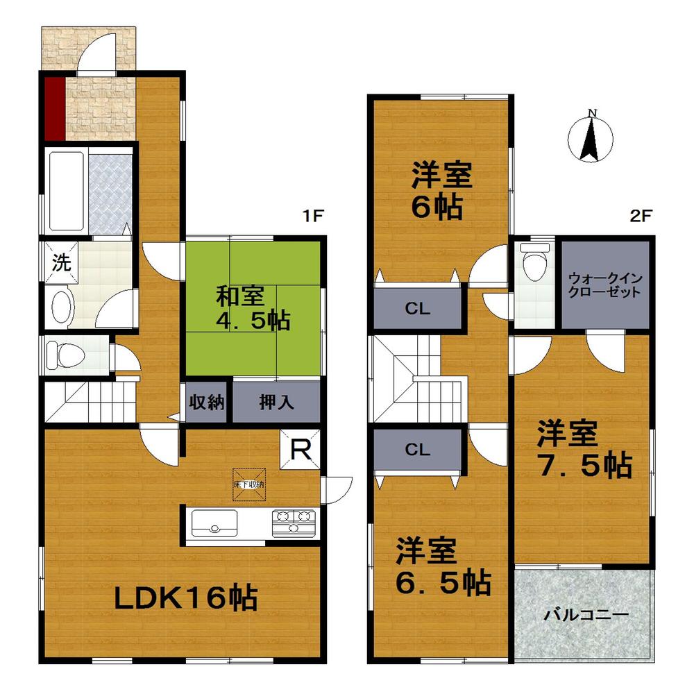 Floor plan. (3 Building), Price 20.8 million yen, 4LDK+S, Land area 120 sq m , Building area 100.61 sq m