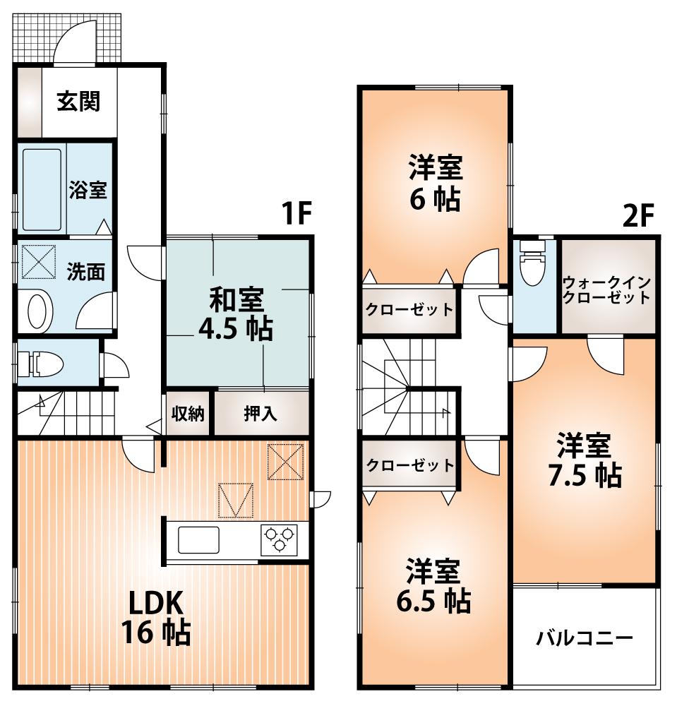 Floor plan. (3 Building), Price 20.8 million yen, 4LDK, Land area 120 sq m , Building area 100.61 sq m