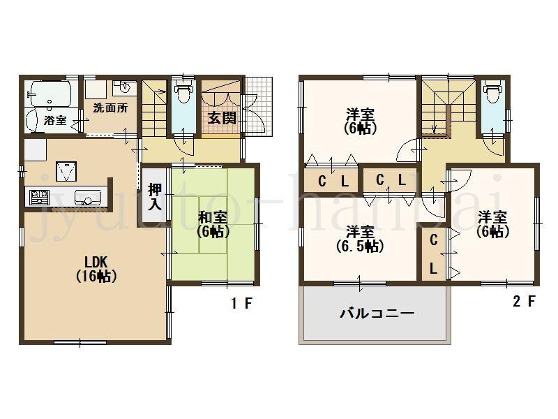 Floor plan. Price 22,800,000 yen, 4LDK, Land area 128.67 sq m , Building area 95.17 sq m