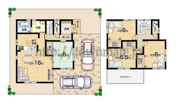 Floor plan. 22,800,000 yen, 4LDK, Land area 128.67 sq m , Building area 95.17 sq m Floor