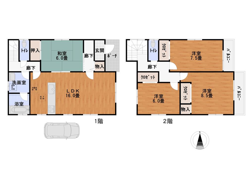 Floor plan. 25,800,000 yen, 4LDK, Land area 127.91 sq m , Building area 103.68 sq m