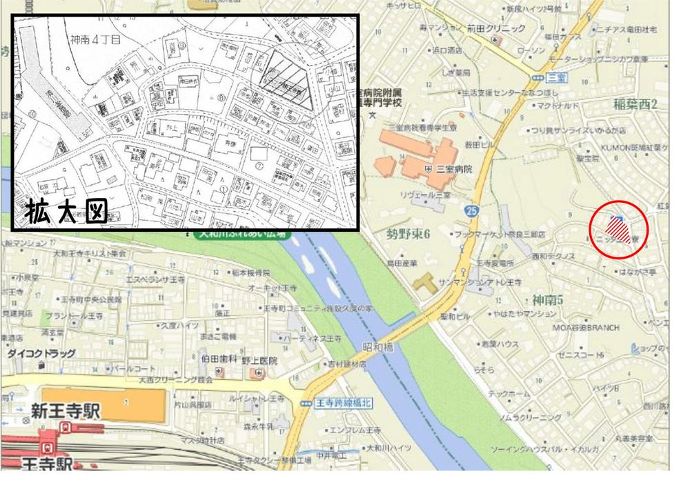Local guide map. It is about 16 minutes' walk from the JR Kansai Main Line "Oji Station". 