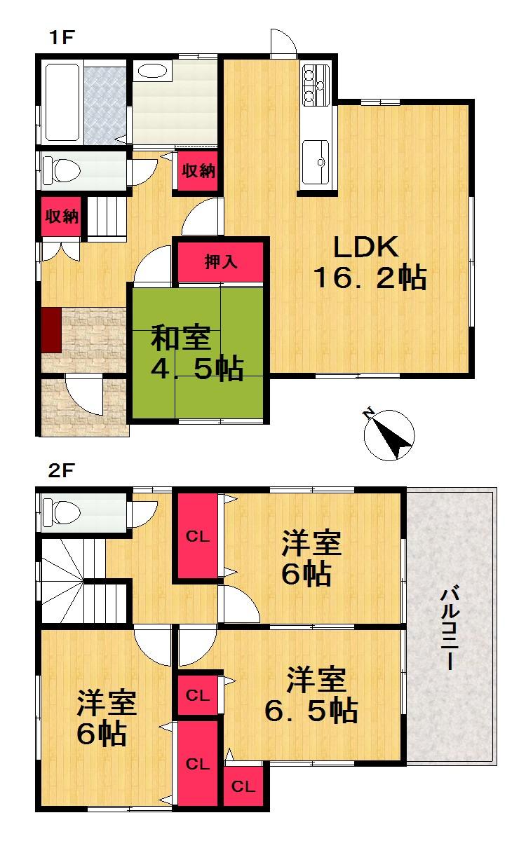 Floor plan. 26,800,000 yen, 4LDK, Land area 142 sq m , Building area 98.94 sq m   [Floor plan] 