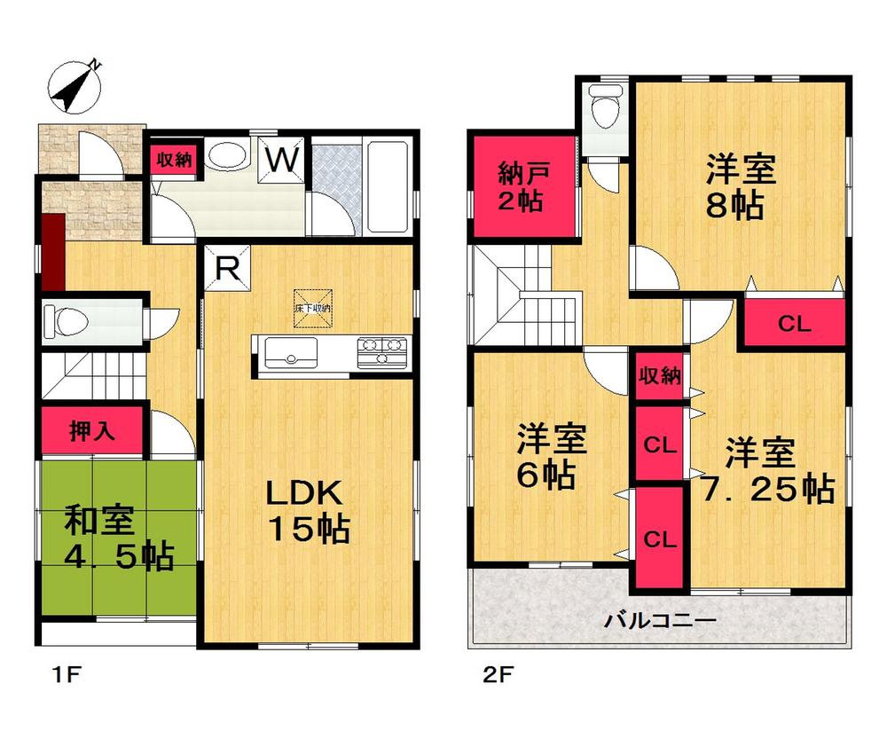 Floor plan. (1 Building), Price 17.8 million yen, 4LDK+S, Land area 191.15 sq m , Building area 101.25 sq m