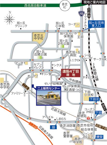Local guide map.  [Local guide map] Kintetsu 12-minute walk from Osaka-ray Futagami Station