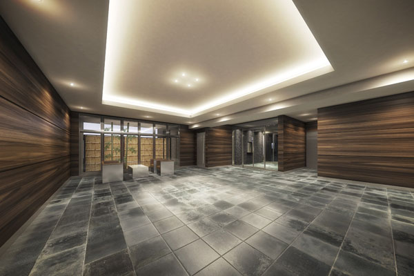 Shared facilities.  [Entrance hall] Rendering