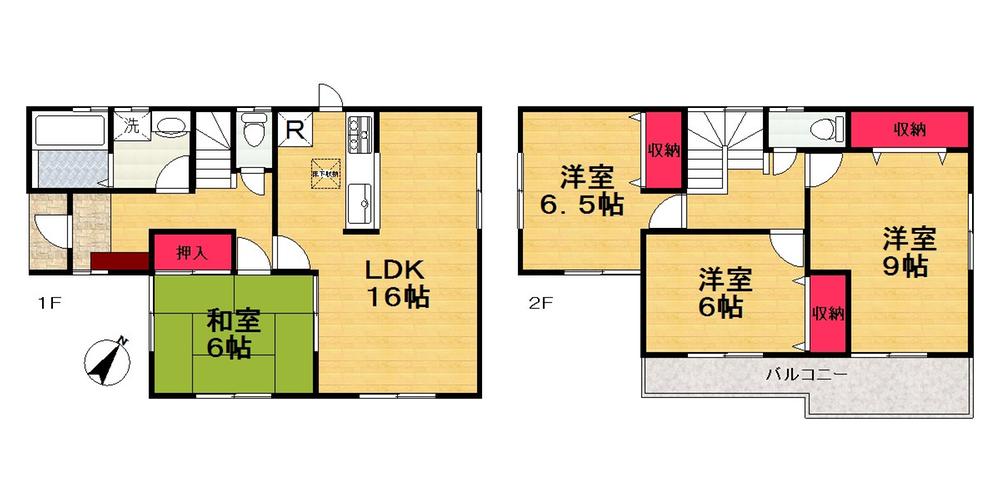 Floor plan. (3 Building), Price 25,800,000 yen, 4LDK, Land area 165.04 sq m , Building area 104.33 sq m