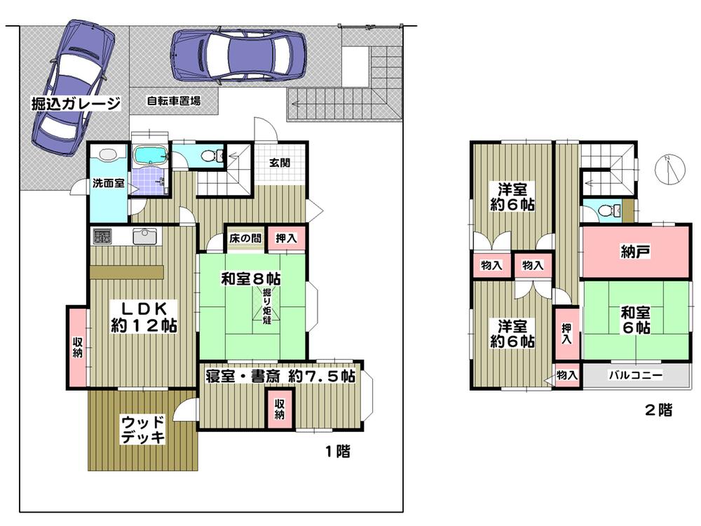 Floor plan. 28.8 million yen, 5LDK + S (storeroom), Land area 203.66 sq m , Building area 115.06 sq m