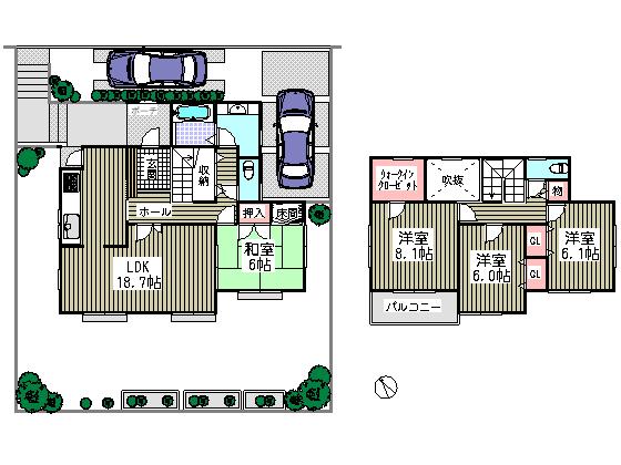 Floor plan. 29,800,000 yen, 4LDK, Land area 205.14 sq m , Building area 117.5 sq m