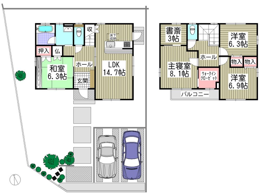 Floor plan. 35,800,000 yen, 4LDK + 2S (storeroom), Land area 202.88 sq m , Building area 115 sq m