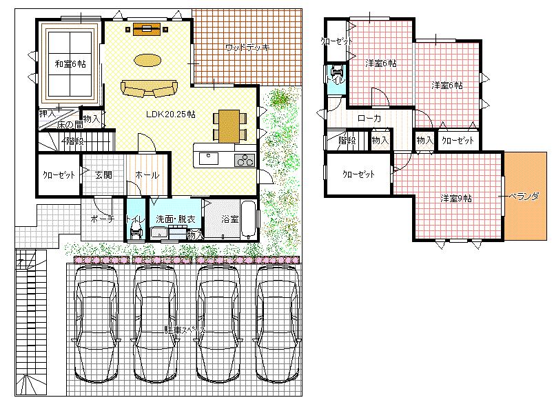 Building plan example (floor plan). Building plan example ( No. 1 place) Building Price      17,885,000 yen, Building area 118.26 sq m