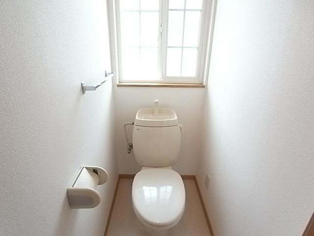 Toilet. Comfortable bright with a window
