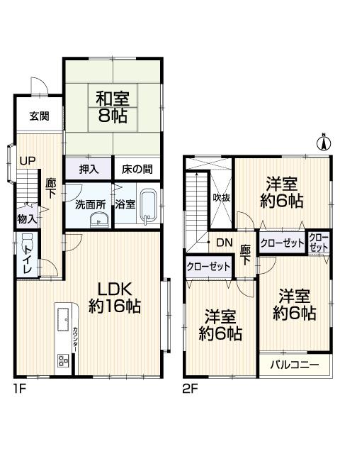 Floor plan. 18,800,000 yen, 4LDK, Land area 130.01 sq m , Building area 101.26 sq m