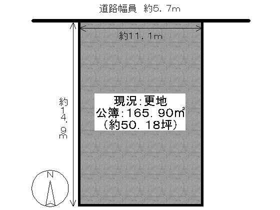 Compartment figure. Land price 16.8 million yen, Land area 165.9 sq m site area: about 50.18 square meters