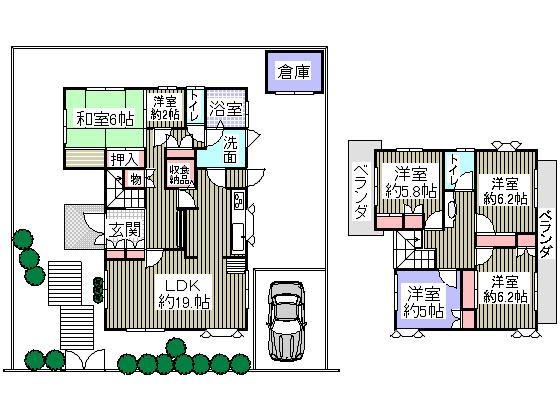 Floor plan. 37.5 million yen, 6LDK, Land area 270.21 sq m , Building area 159.25 sq m