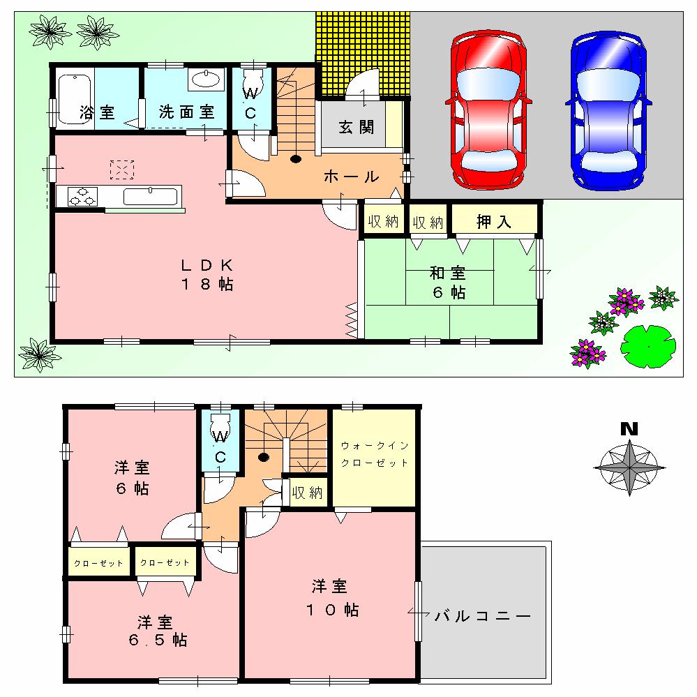 Building plan example (Perth ・ Introspection). No. 26 land model house  Price 27,800,000 yen