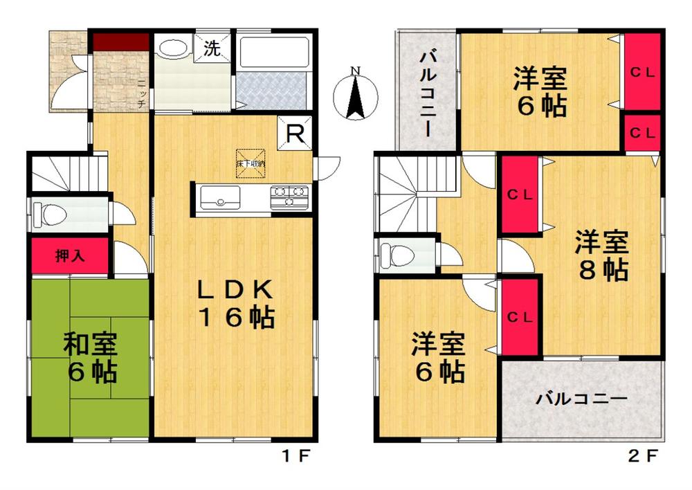 Floor plan. 22,900,000 yen, 4LDK, Land area 148.42 sq m , Building area 98.41 sq m   [Floor plan] 