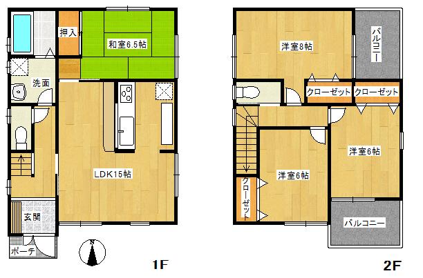 Floor plan. (No. 3 locations), Price 22,800,000 yen, 4LDK, Land area 184.43 sq m , Building area 95.58 sq m