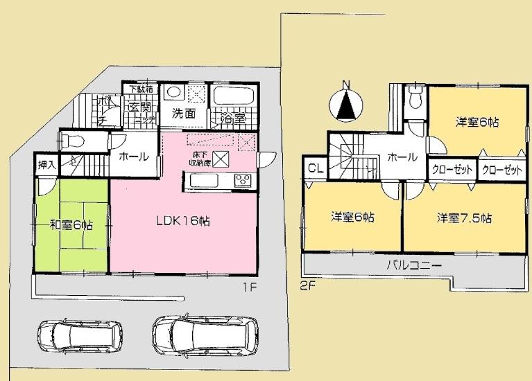 Floor plan. 22,800,000 yen, 4LDK, Land area 106.14 sq m , Building area 95.58 sq m