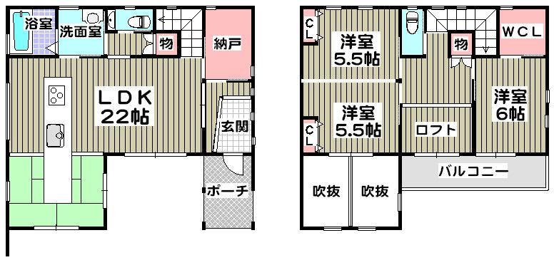 Floor plan. 27,800,000 yen, 3LDK + 2S (storeroom), Land area 152.07 sq m , Building area 109.3 sq m