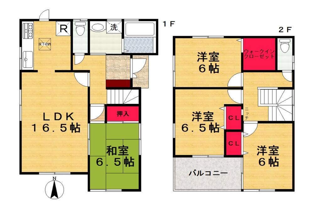 Floor plan. (No. 2 locations), Price 24 million yen, 4LDK+S, Land area 157.35 sq m , Building area 98.82 sq m