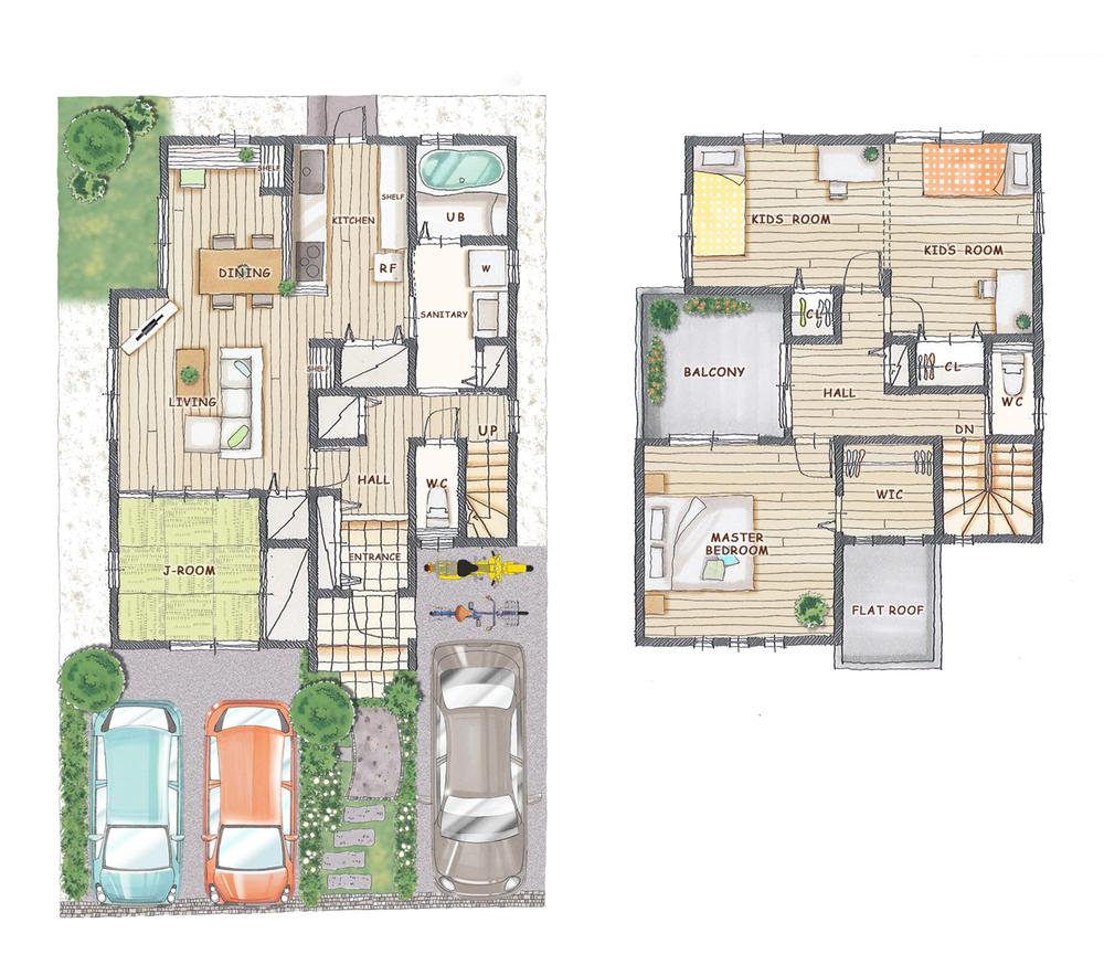 Floor plan. Model house was completed. 