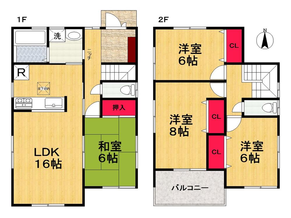 Floor plan. (No. 1 point), Price 22,800,000 yen, 4LDK, Land area 174.49 sq m , Building area 98.82 sq m