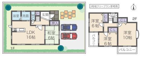 Floor plan. 25,800,000 yen, 4LDK, Land area 137.08 sq m , Building area 100 sq m Free Plan Reference Example