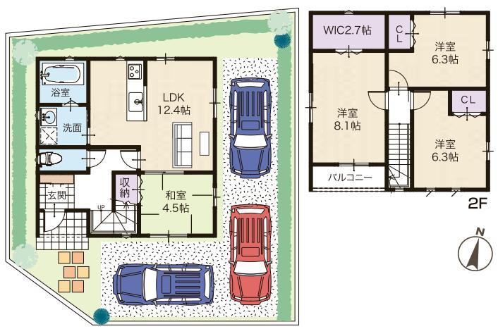 Floor plan. 22,450,000 yen, 4LDK, Land area 131.8 sq m , Building area 93 sq m