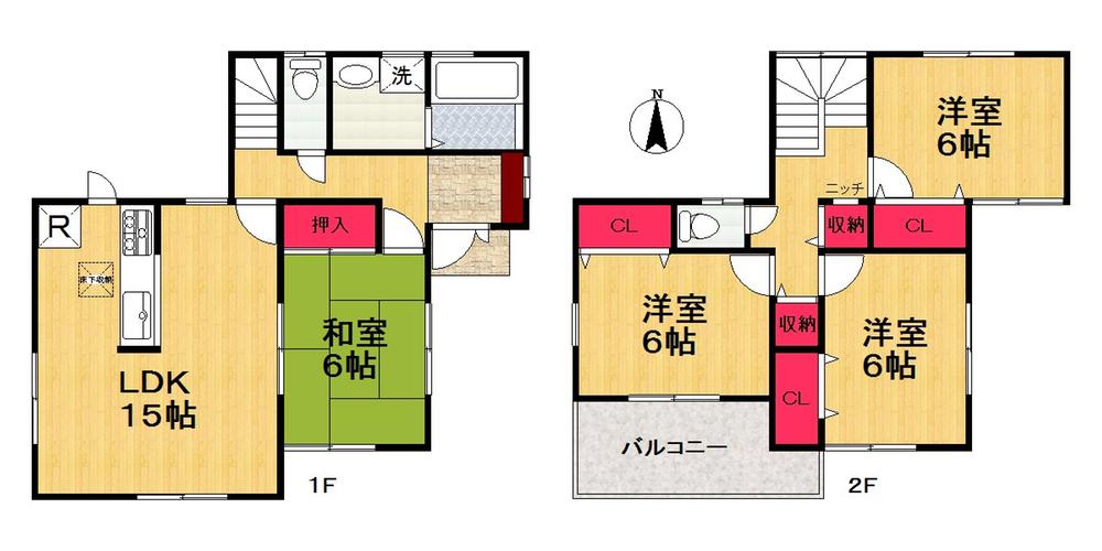 Floor plan. (No. 4 locations), Price 24,300,000 yen, 4LDK, Land area 202.13 sq m , Building area 95.58 sq m